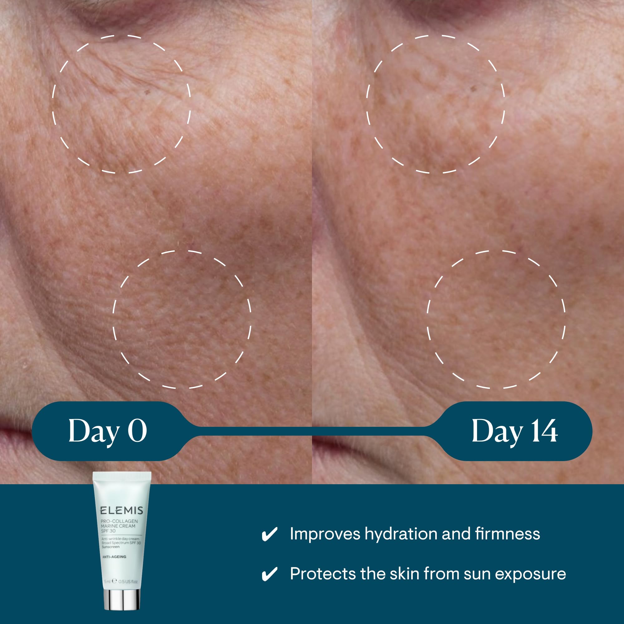 ELEMIS Pro-Collagen Marine Cream SPF 30, Lightweight Anti-Wrinkle Daily Facial Moisturizer 1.69oz