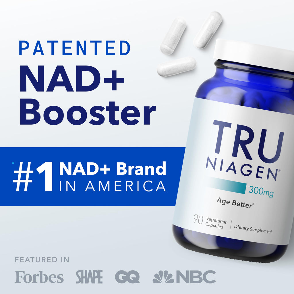 TRU NIAGEN Patented NAD Supplement for Anti Aging and Cell Regeneration, 300mg Niagen, 30 Servings