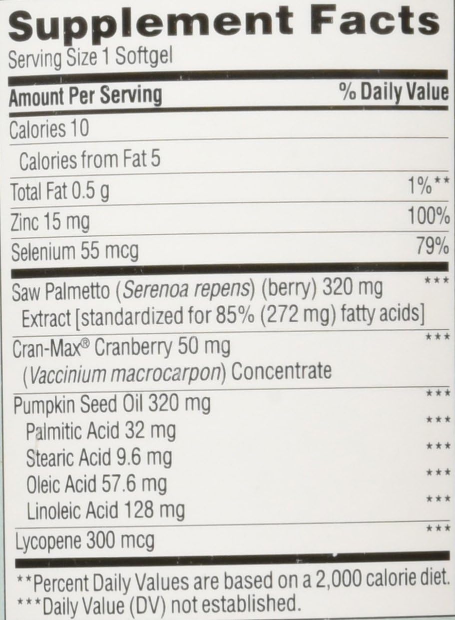 Trunature Saw Palmetto Prostate Health Complex with Zinc, Lycopene and Pumpkin Seed, 250 Softgels