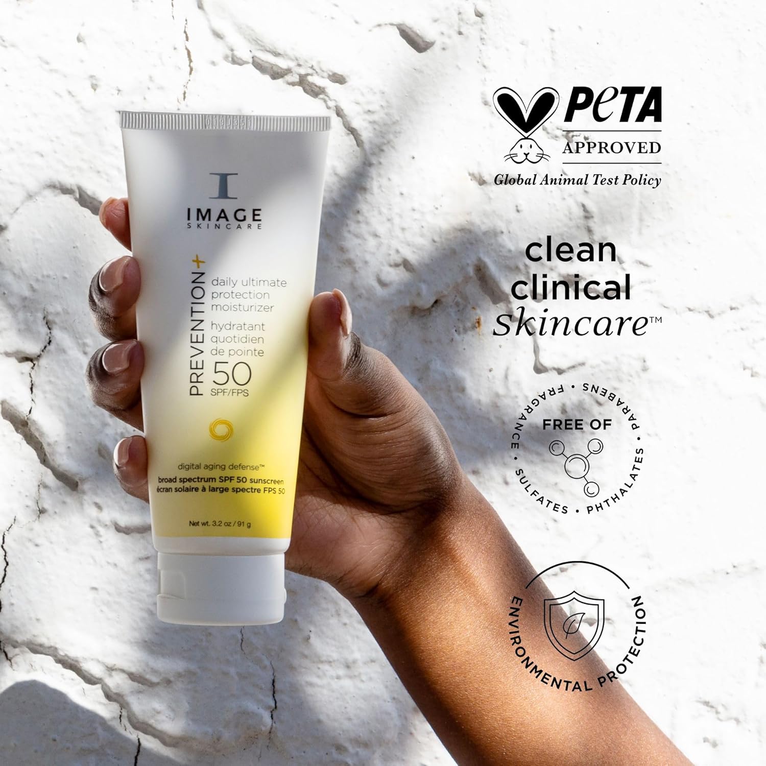 IMAGE Skincare PREVENTION+ Daily Ultimate Protection Moisturizer , SPF 50 Face Sunscreen Lotion, Zinc Oxide, Blendable with No White Cast, 3.2 oz