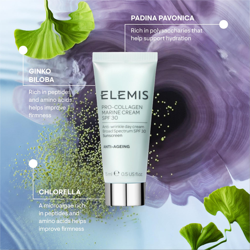 ELEMIS Pro-Collagen Marine Cream SPF 30, Lightweight Anti-Wrinkle Daily Facial Moisturizer 1.69oz