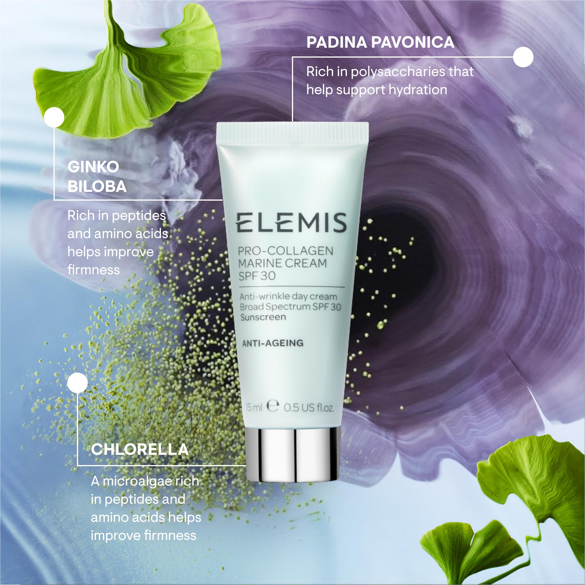 ELEMIS Pro-Collagen Marine Cream SPF 30, Lightweight Anti-Wrinkle Daily Facial Moisturizer 1.69oz