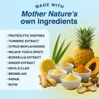 HEAL-N-SOOTHE Joint Support Supplements - Proteolytic Enzymes Like Bromelain & Papain, with Boswellia, Turmeric, & Ginger - Promotes Protein Digestive Function & Body Defense Wellness - 90 Count