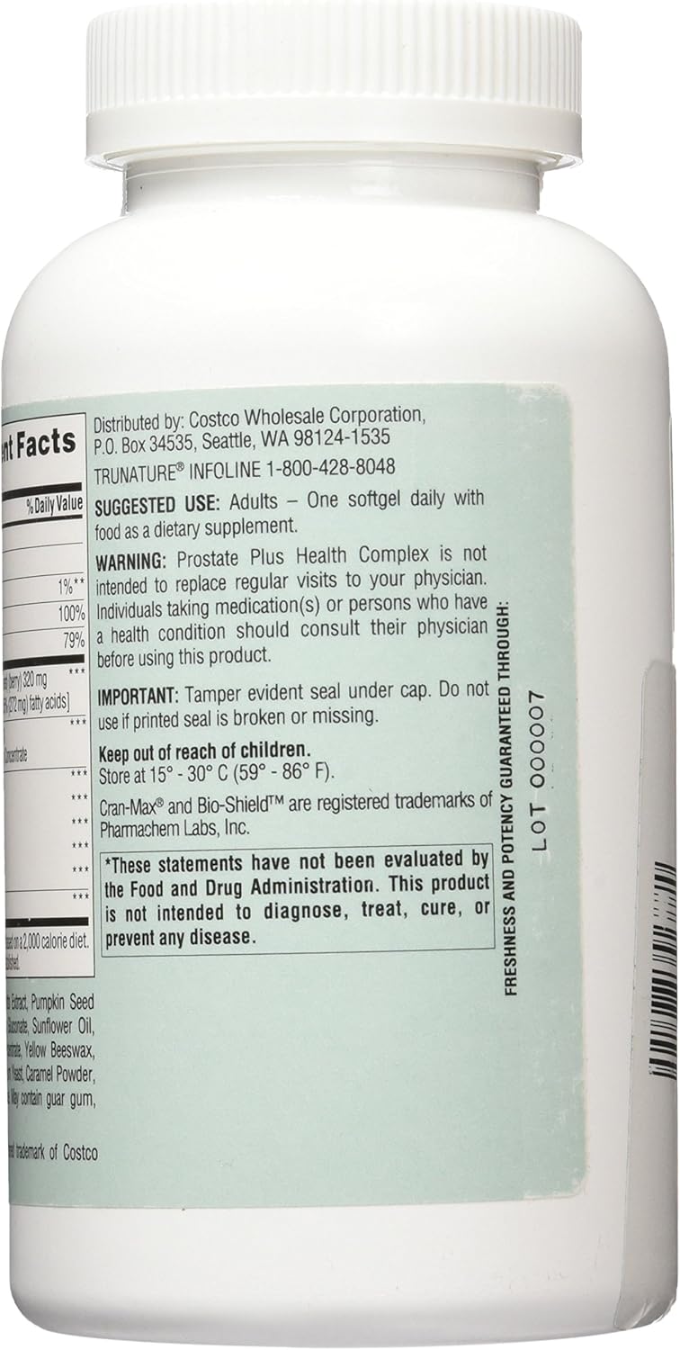Trunature Saw Palmetto Prostate Health Complex with Zinc, Lycopene and Pumpkin Seed, 250 Softgels