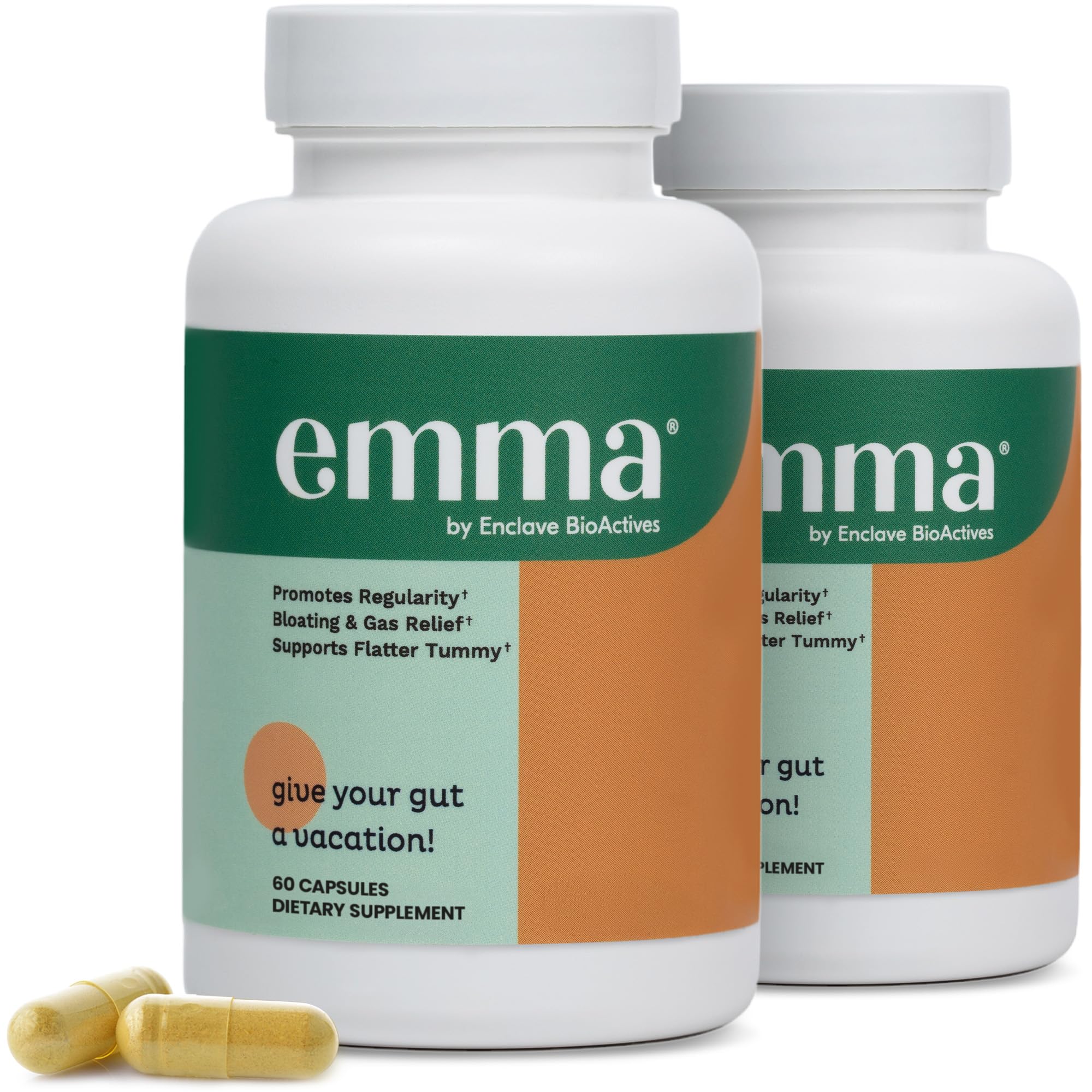 Emma Gut Health Supplement - 60 Capsules - Relief from Gas and Bloating