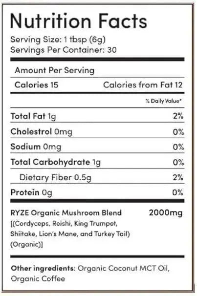 RYZE Mushroom Coffee | 6 Adaptogenic Mushrooms | USDA Organic | Instant Coffee | MCT Oil | USA Grown | Better Energy, Focus, Digestion, Immunity | Cordyceps, Lion’s Mane, Turkey Tail | 30 servings - Jia Sales